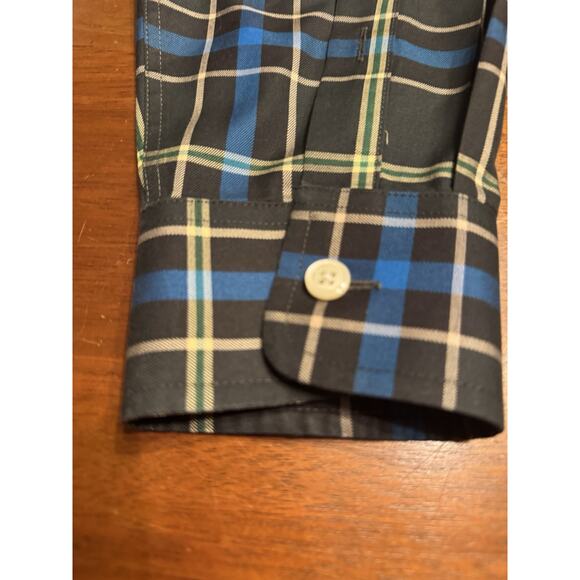 Large Orvis Button Down Shirt Blue Check Windowpane Long Sleeve - Picture 5 of 9